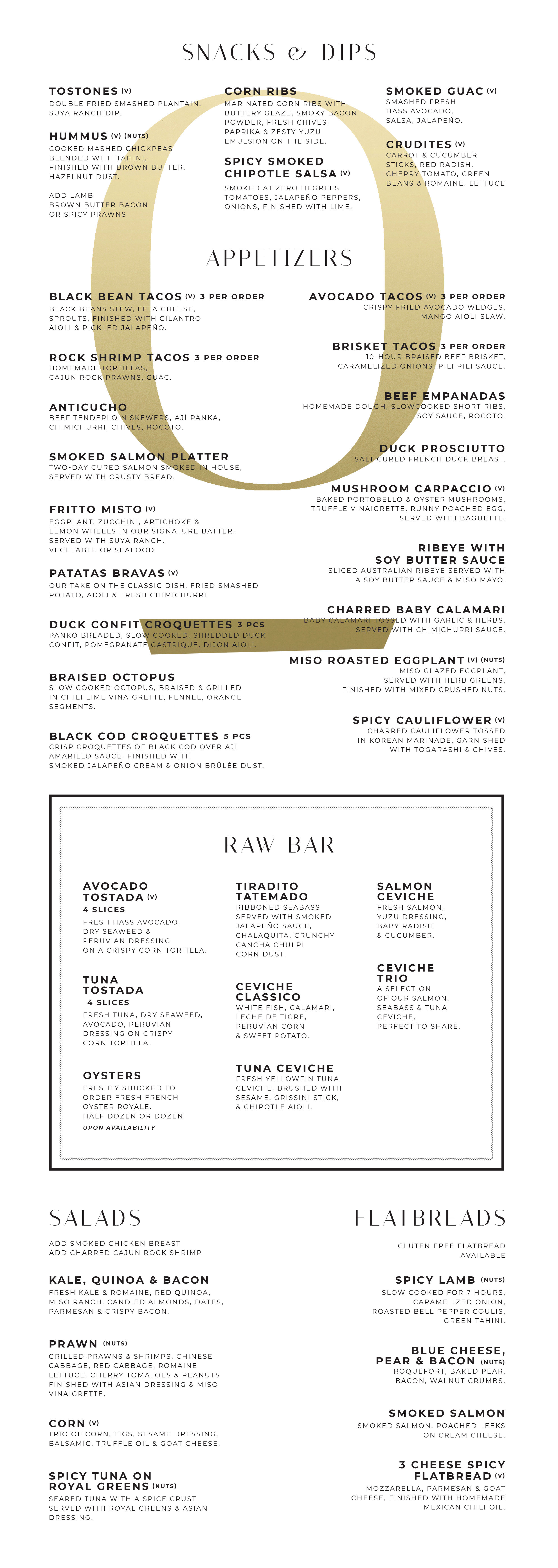 Slow Food Menu