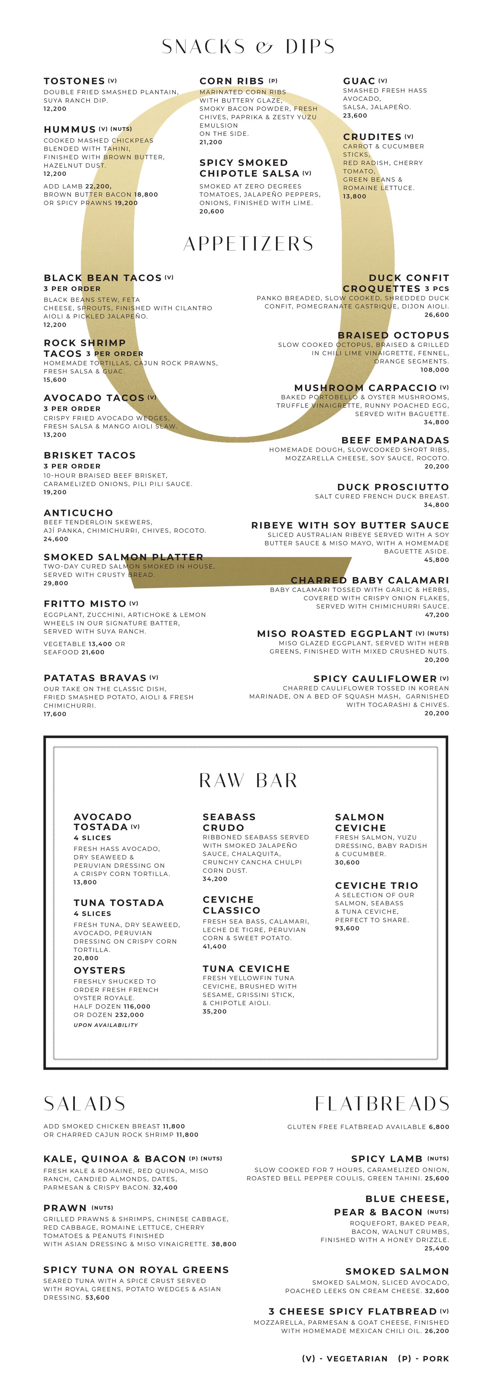 Slow Food Menu